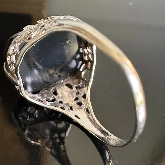 Titanic-Connection 14K White Gold Ostby Barton Intaglio Ring Size 6.5 - Picture 11 of 15